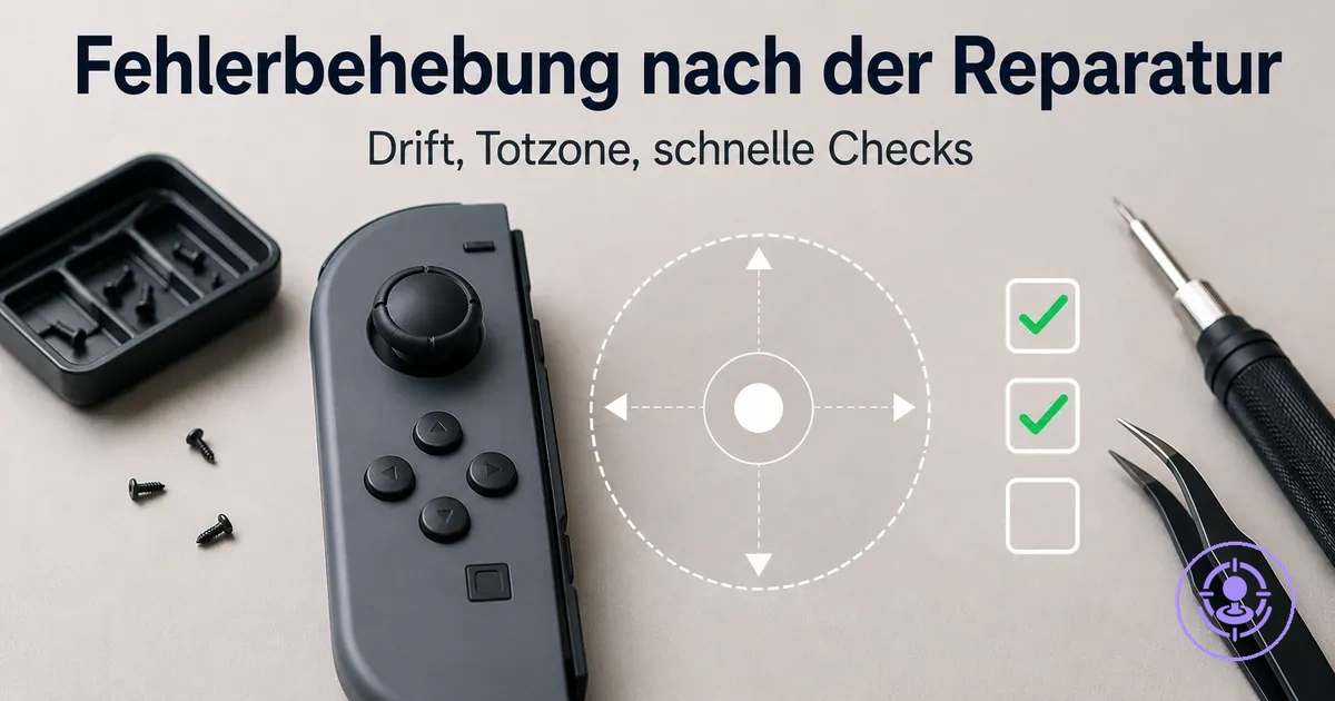 Fehlerbehebung nach der Joy-Con-Drift-Reparatur mit Drift-Symptomen und Totzonen-Checks
