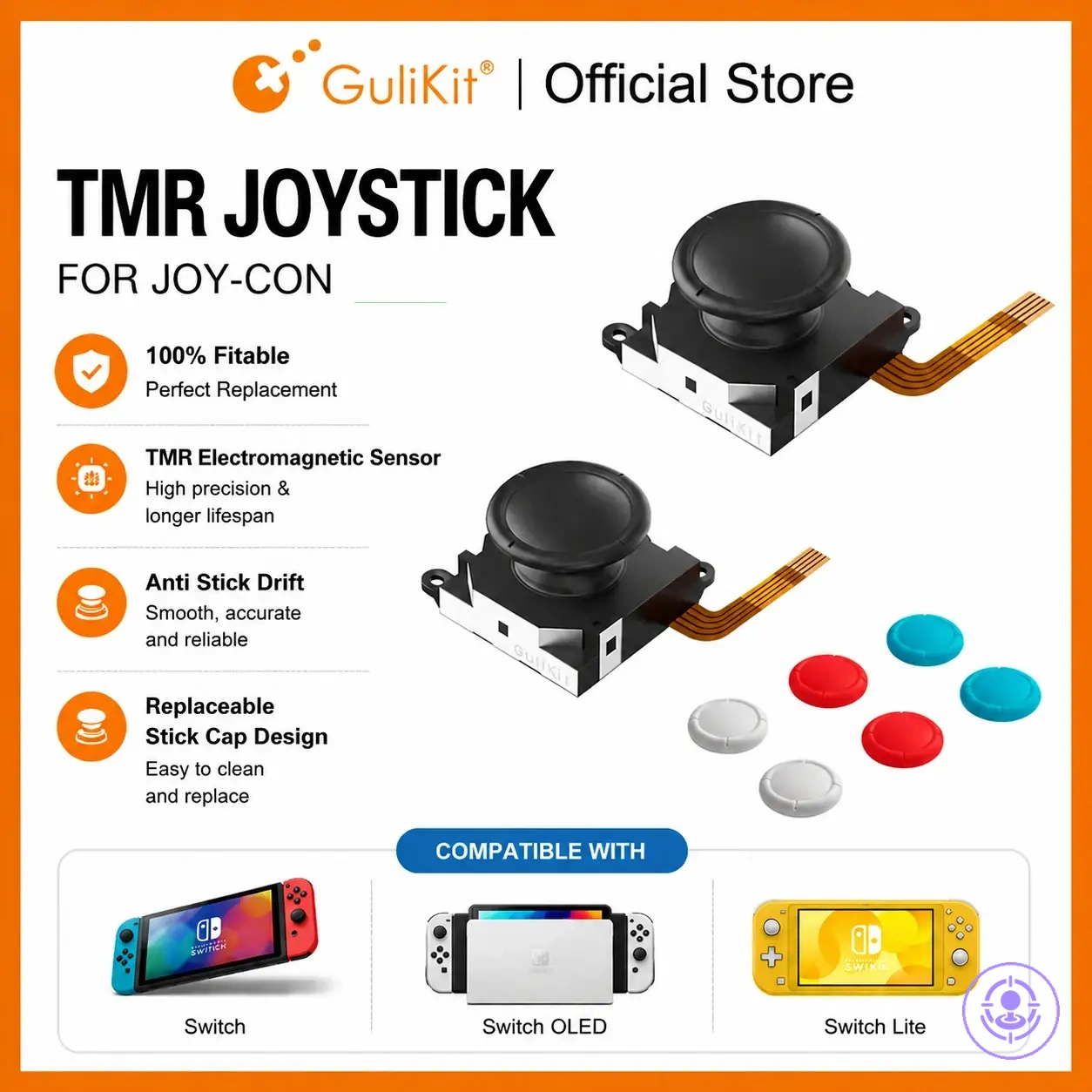 TMR-Ersatzjoystick für Joy-Con-Drift-Reparatur