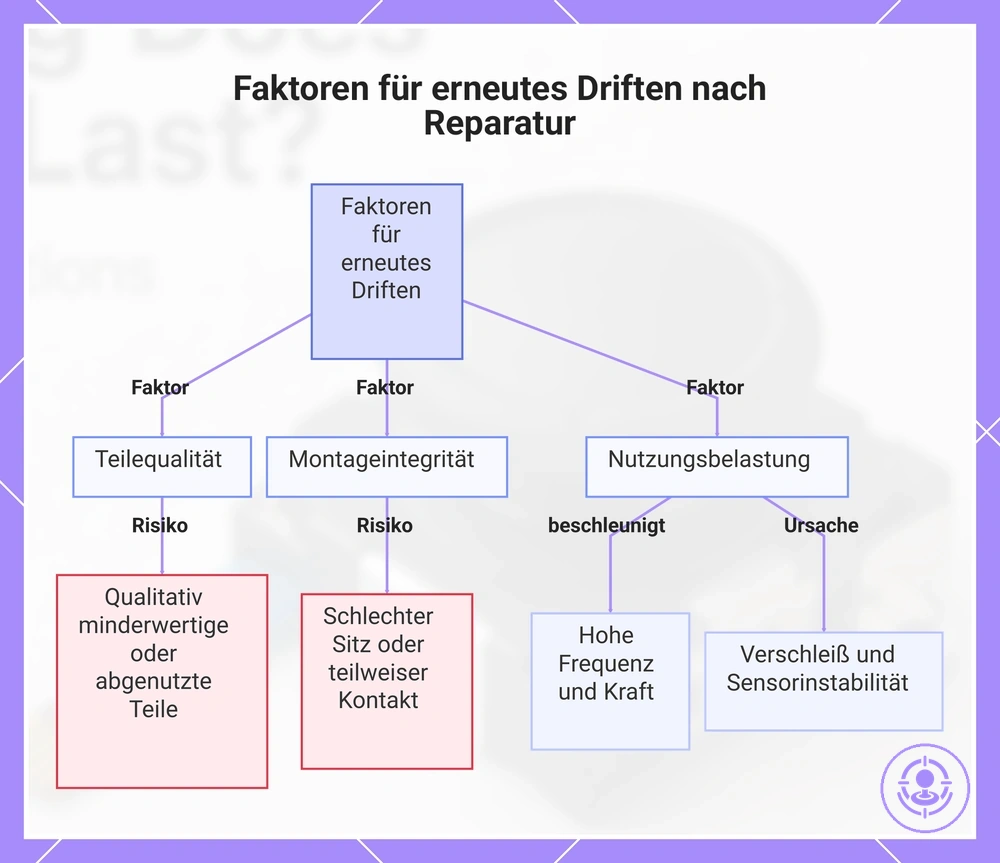 Faktoren für erneutes Driften nach Reparatur