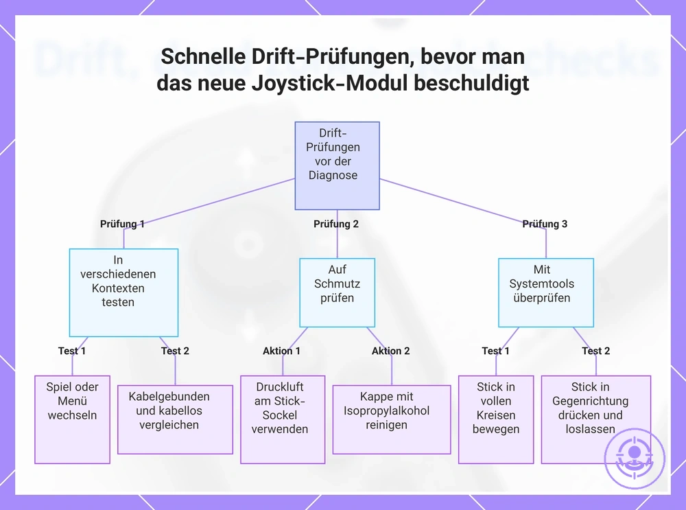 Schnelle Drift-Prüfungen, bevor man das neue Joystick-Modul beschuldigt