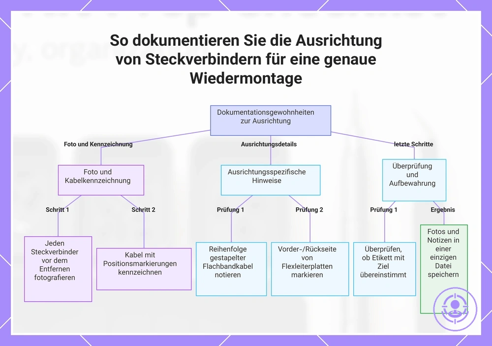 So dokumentieren Sie die Ausrichtung von Steckverbindern für eine genaue Wiedermontage