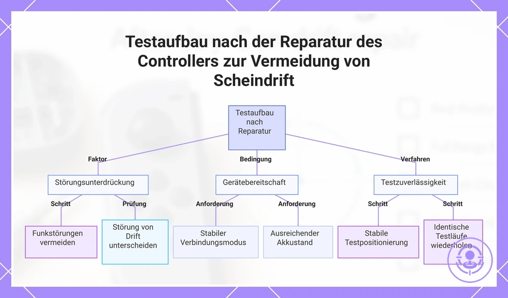Testaufbau nach der Reparatur des Controllers zur Vermeidung von Scheindrift
