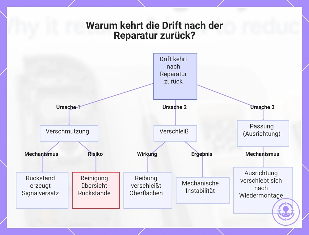 Warum kehrt die Drift nach der Reparatur zurück?