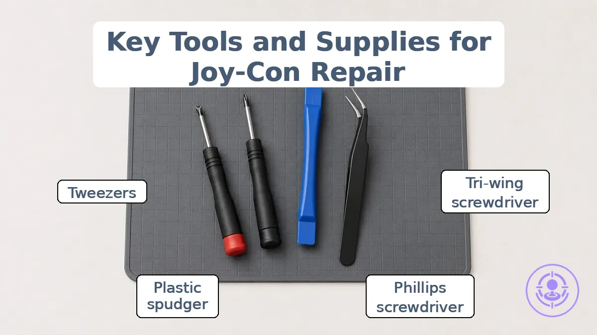 Staging tools and supplies for Joy-Con repair