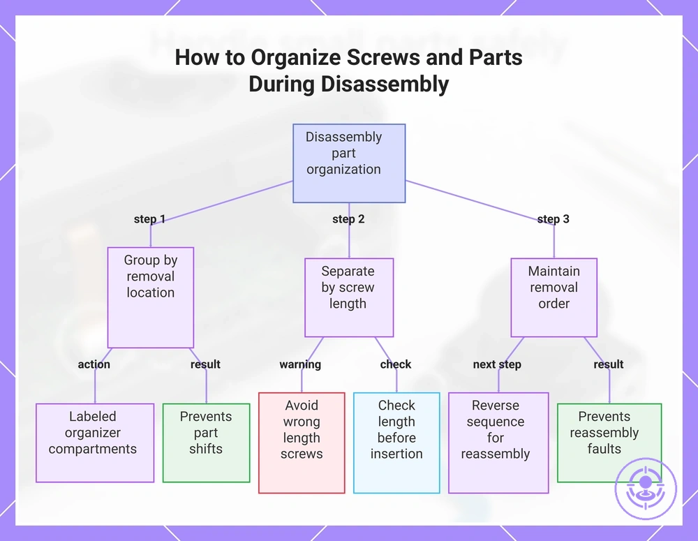 How to Organize Screws and Parts During Disassembly