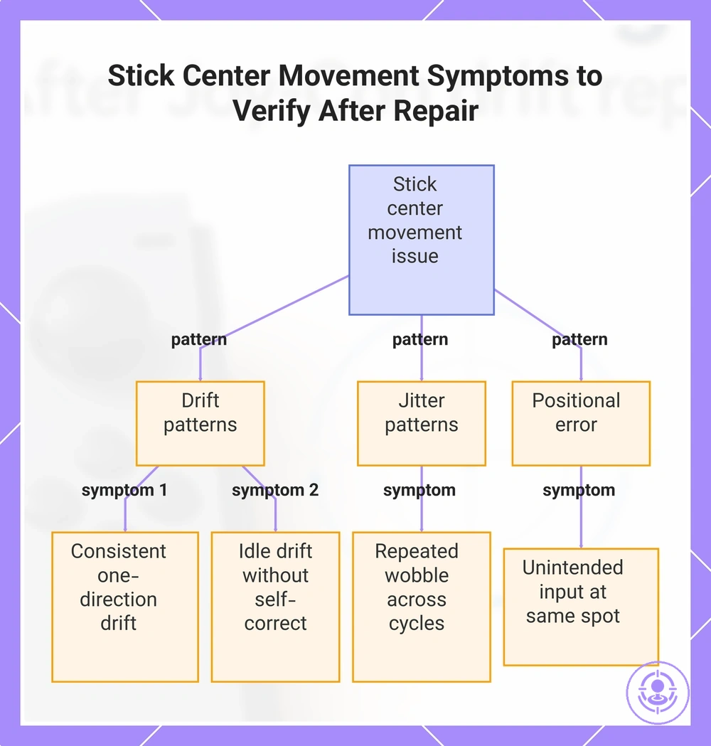 Stick Center Movement Symptoms to Verify After Repair