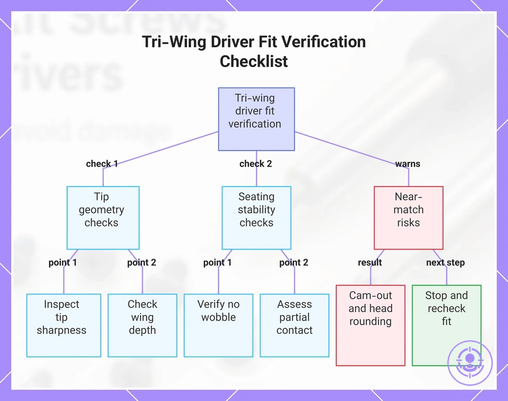 Tri-Wing Driver Fit Verification Checklist