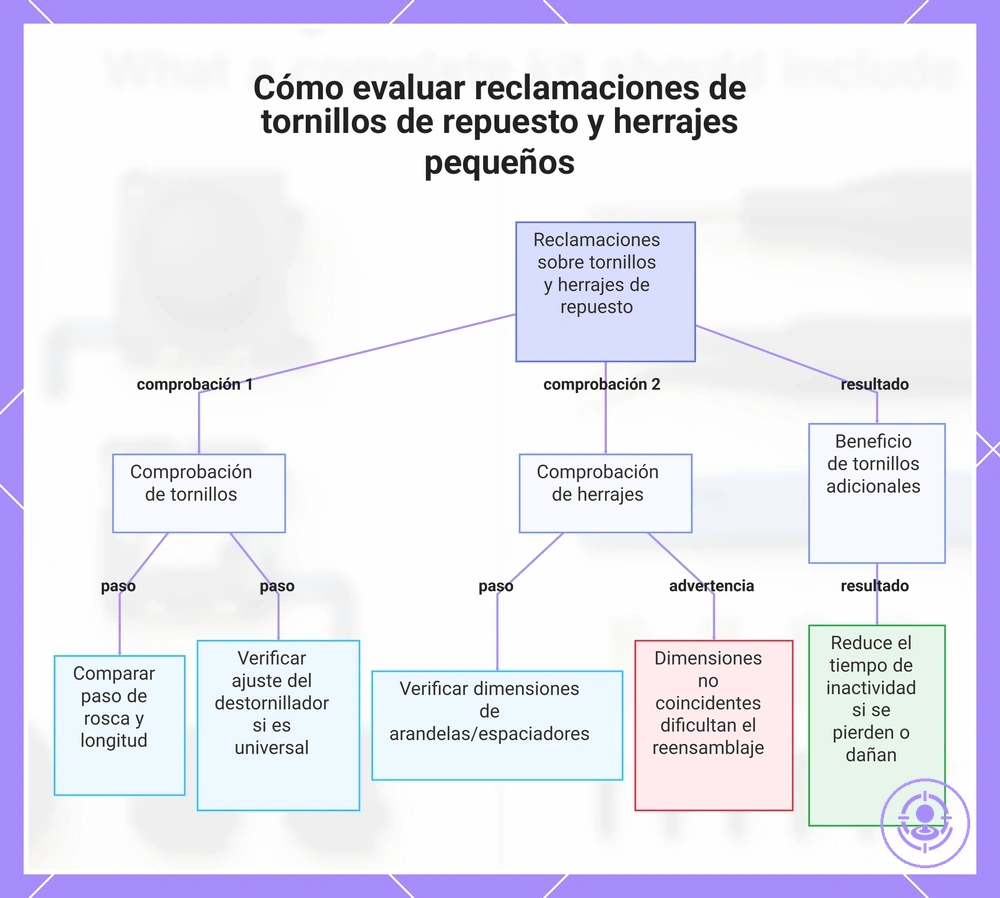 Cómo evaluar reclamaciones de tornillos de repuesto y herrajes pequeños