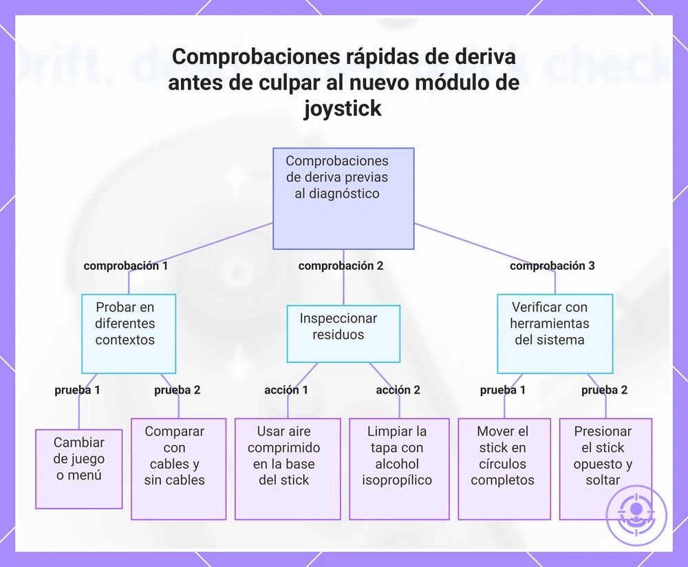 Comprobaciones rápidas de deriva antes de culpar al nuevo módulo de joystick
