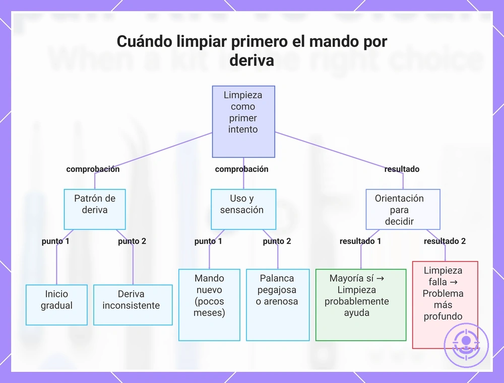 Cuándo limpiar primero el mando por deriva