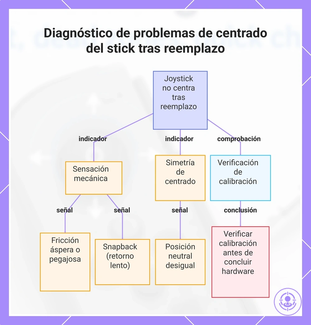 Diagnóstico de problemas de centrado del stick tras reemplazo