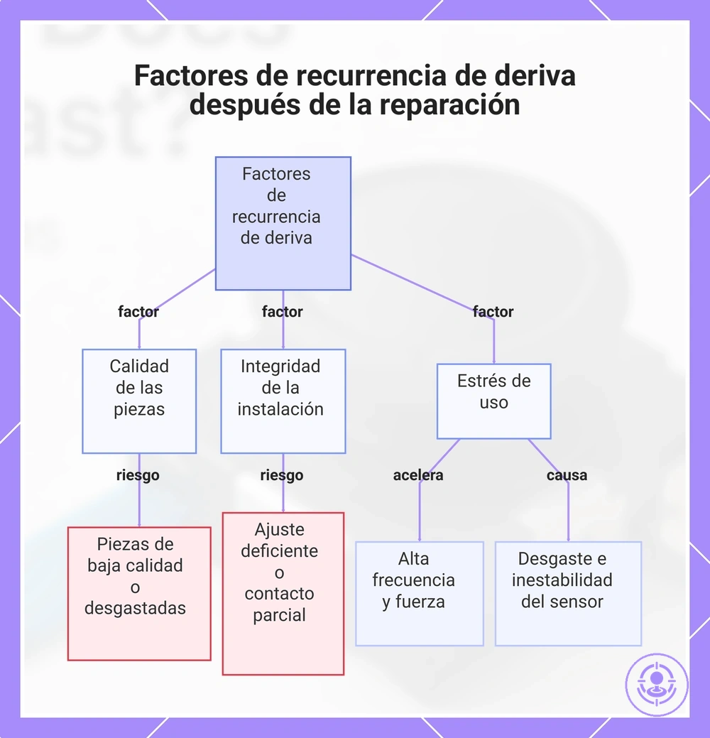 Factores de recurrencia de deriva después de la reparación