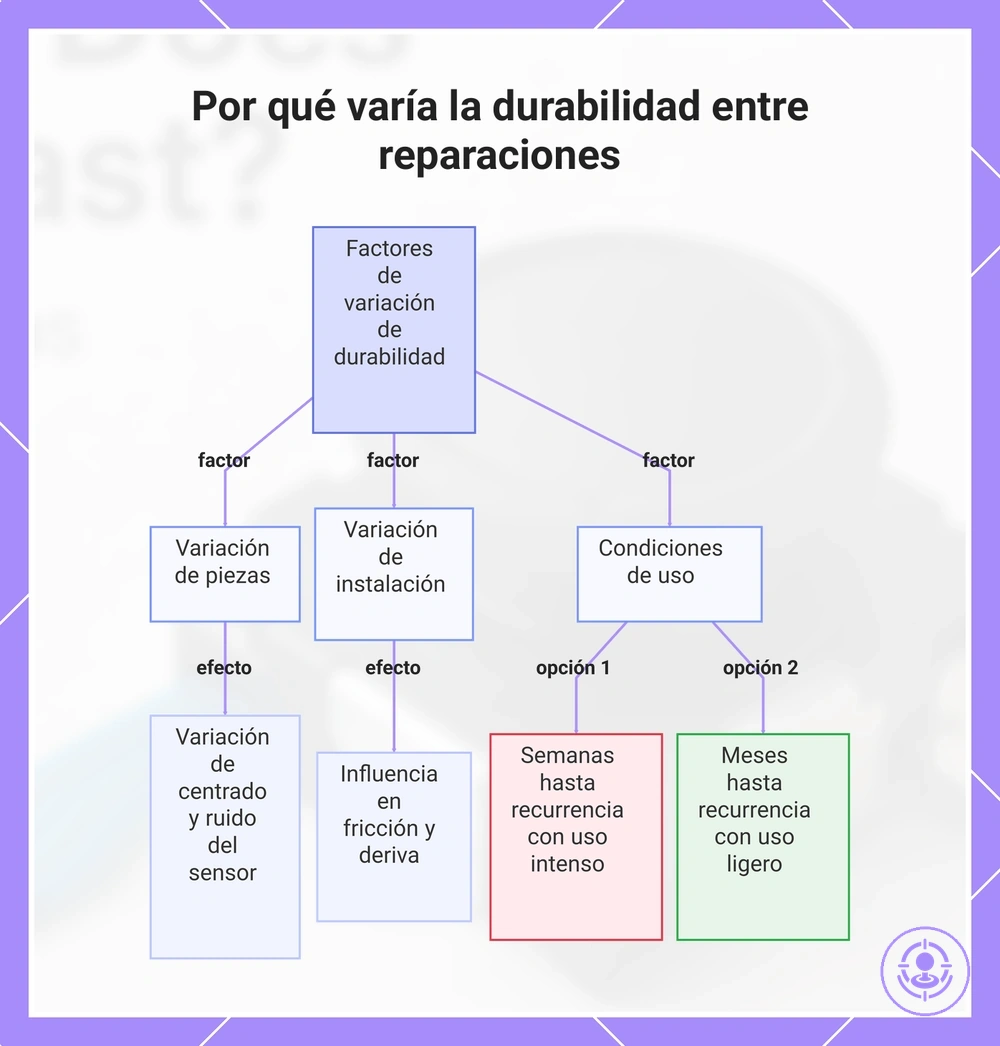 Por qué varía la durabilidad entre reparaciones