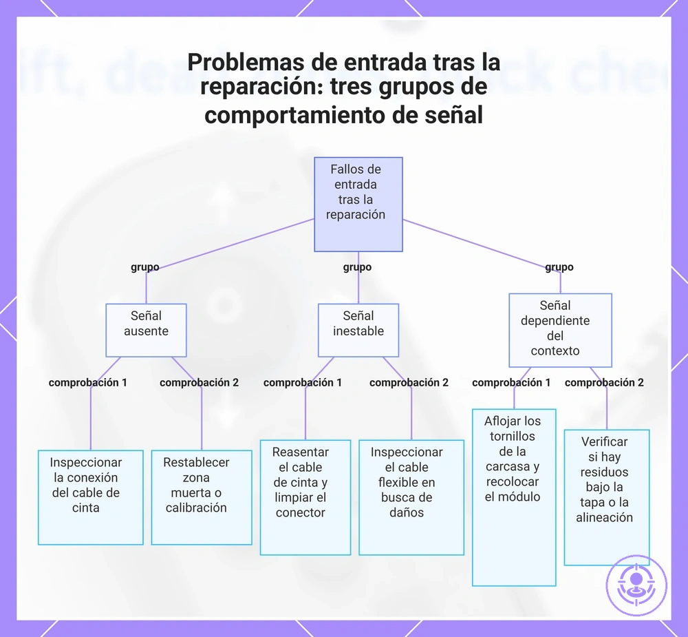 Problemas de entrada tras la reparación: tres grupos de comportamiento de señal