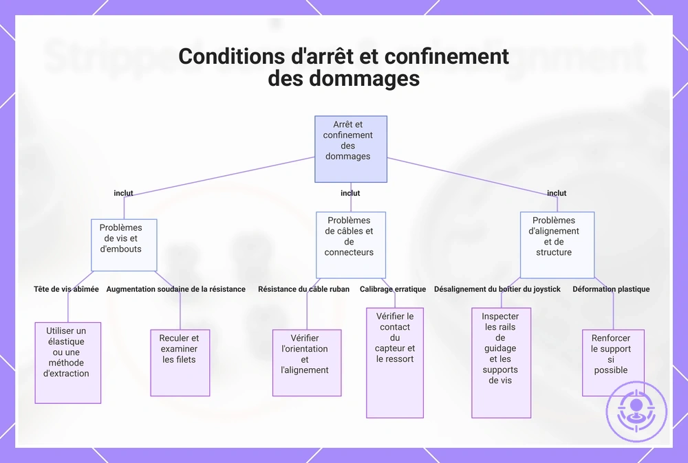 Conditions d'arrêt et confinement des dommages
