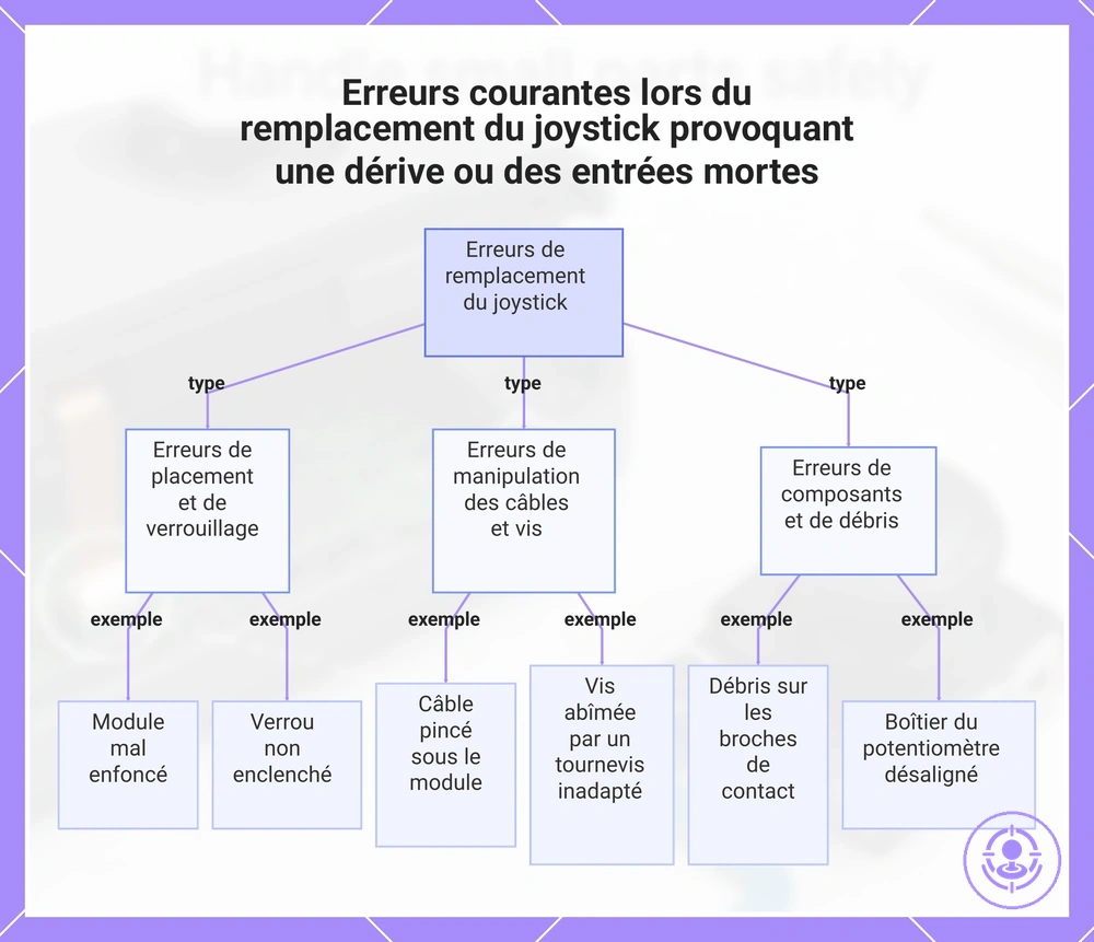 Erreurs courantes lors du remplacement du joystick provoquant une dérive ou des entrées mortes