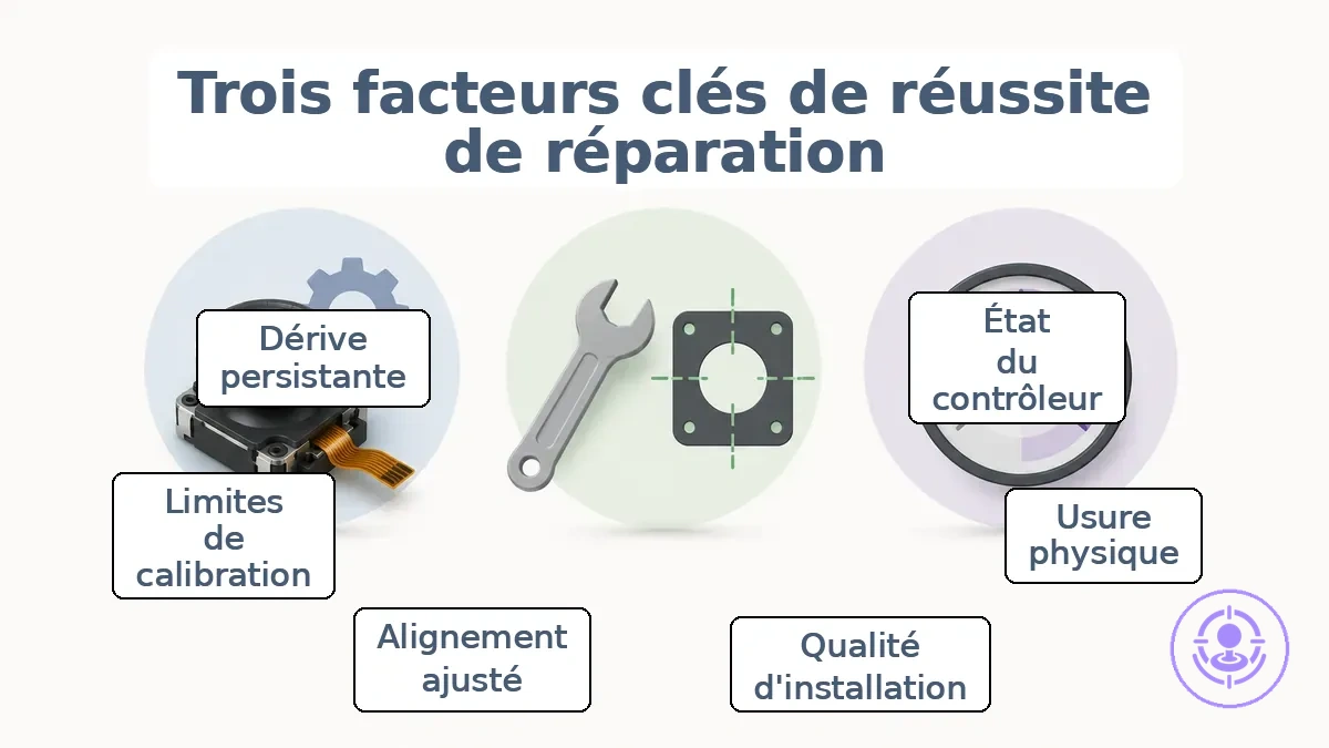 Facteurs de taux de réussite pour la réparation du drift des Joy-Con : état, qualité d installation et limites d étalonnage
