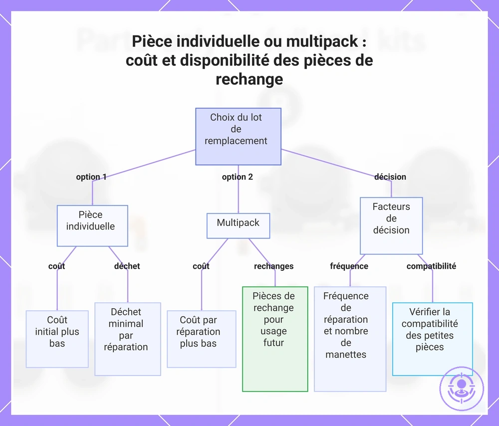 Pièce individuelle ou multipack : coût et disponibilité des pièces de rechange