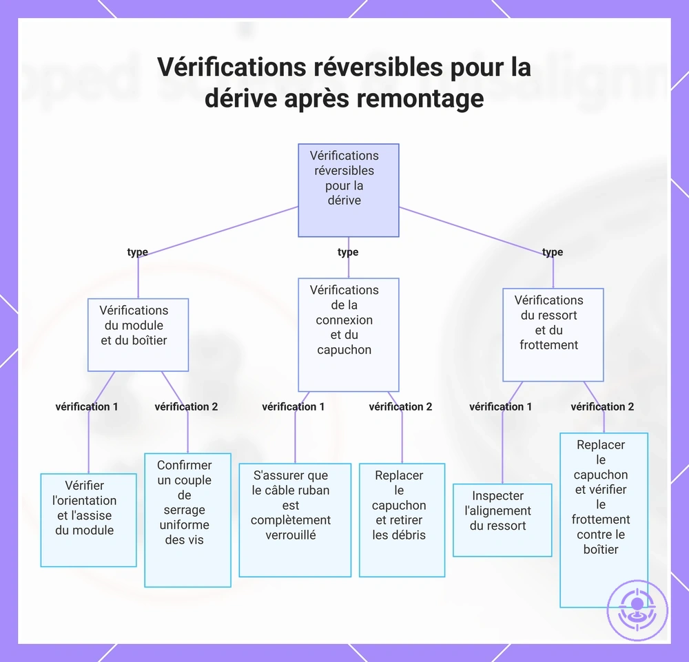 Vérifications réversibles pour la dérive après remontage