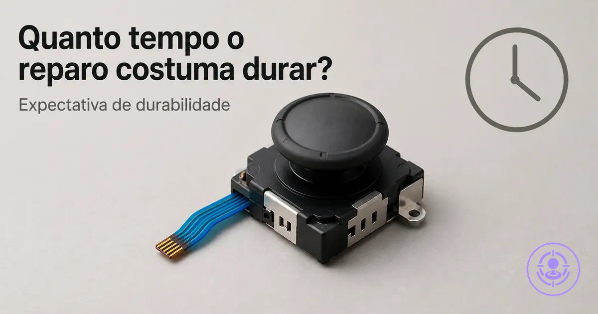 Módulo de joystick de reposição para Joy-Con usado para explicar a expectativa de durabilidade após o reparo