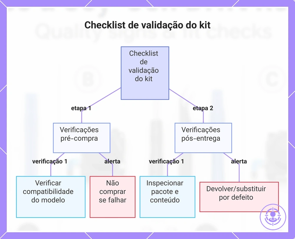 Checklist de validação do kit