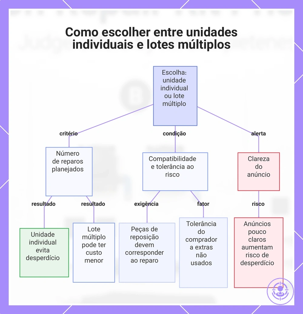 Como escolher entre unidades individuais e lotes múltiplos