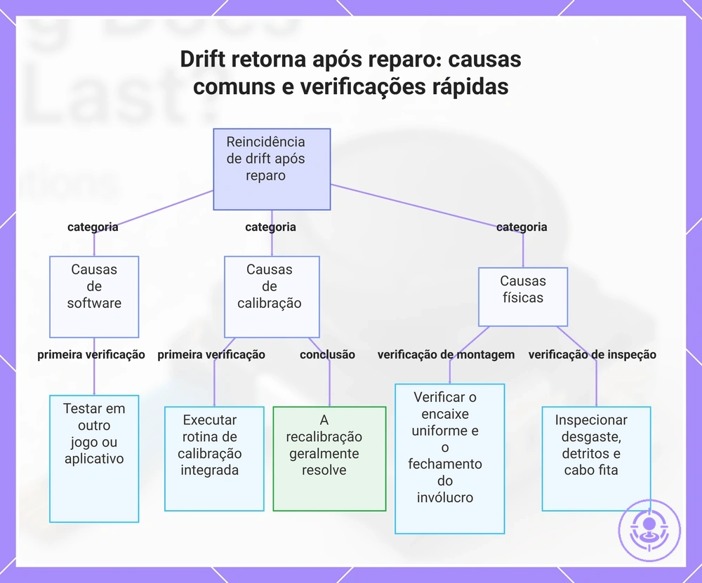 Drift retorna após reparo: causas comuns e verificações rápidas