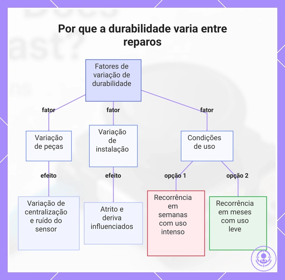 Por que a durabilidade varia entre reparos