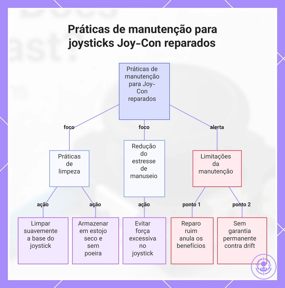 Práticas de manutenção para joysticks Joy-Con reparados