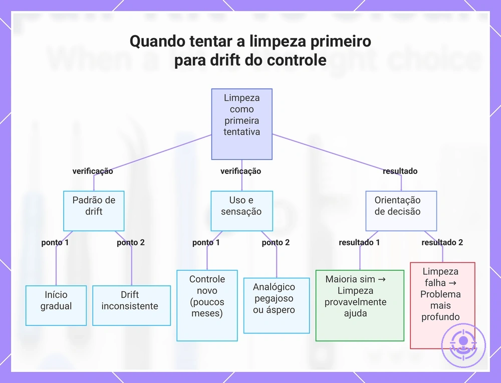 Quando tentar a limpeza primeiro para drift do controle