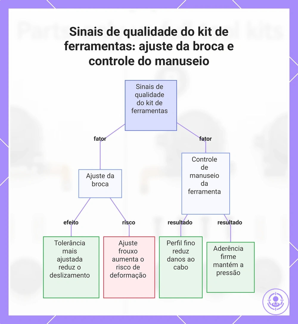 Sinais de qualidade do kit de ferramentas: ajuste da broca e controle do manuseio