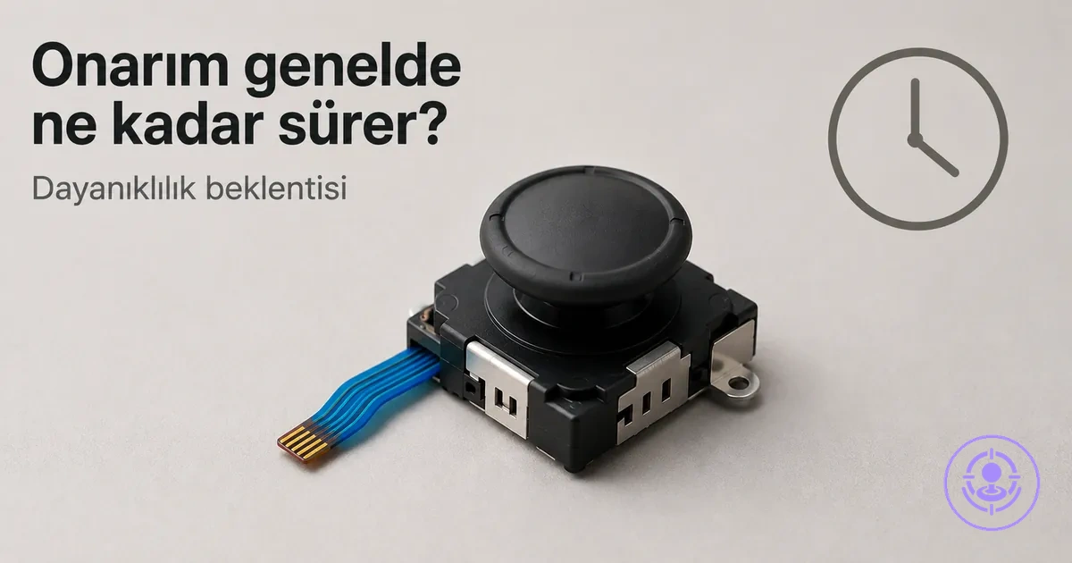 Joy-Con için yedek joystick modülü; onarım sonrası dayanıklılık beklentisini anlatmak için