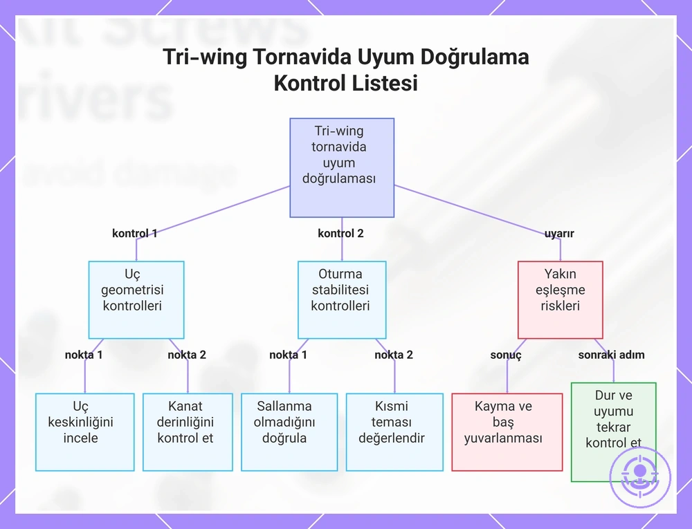 Tri-wing Tornavida Uyum Doğrulama Kontrol Listesi